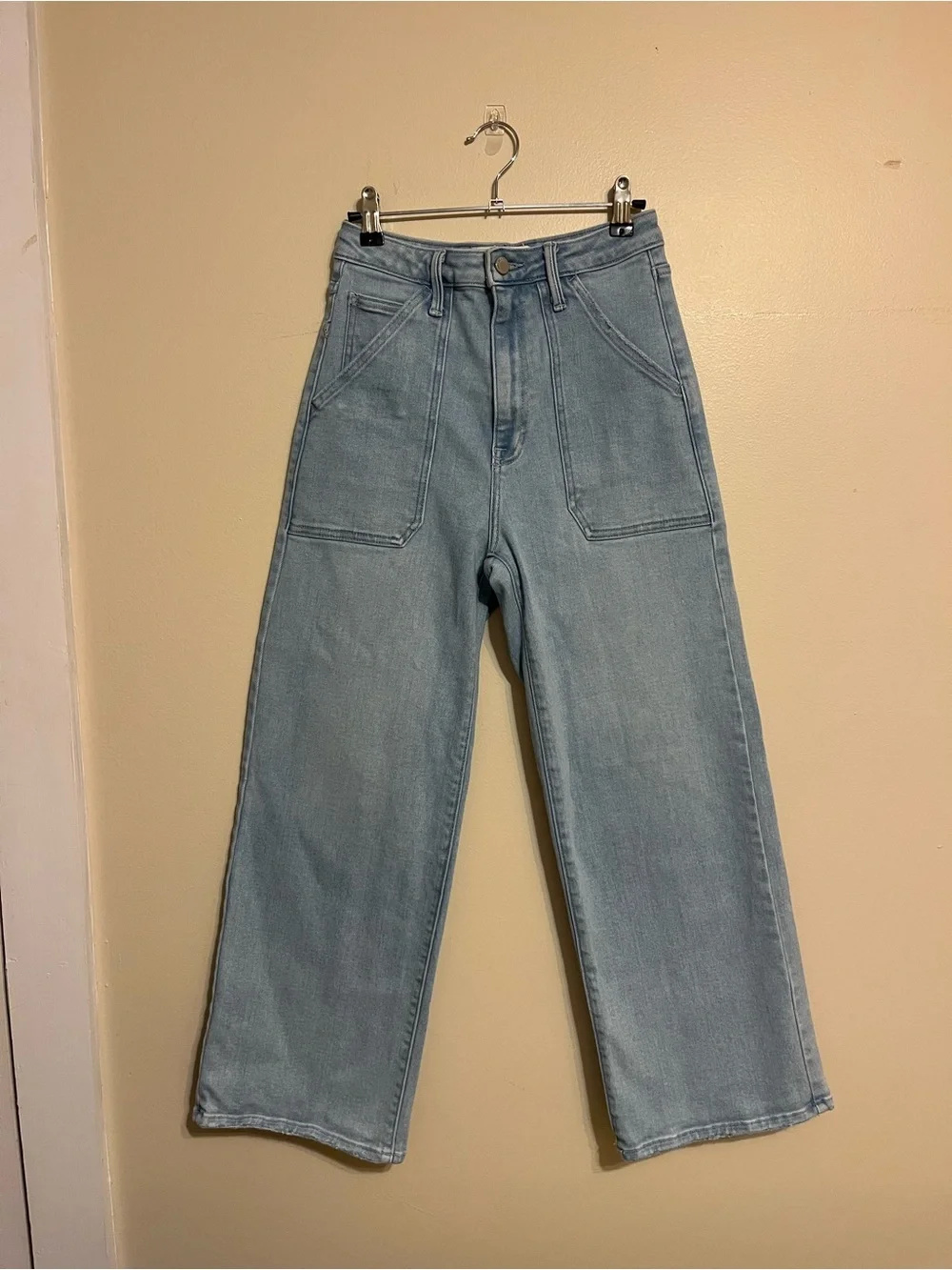The Patch Pocket Wide Leg High Waist Light Denim (Sold out online!) - Picture 3 of 7